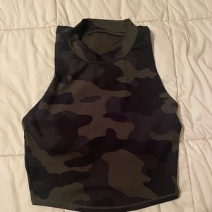 Camo Workout and watersports crop tank
